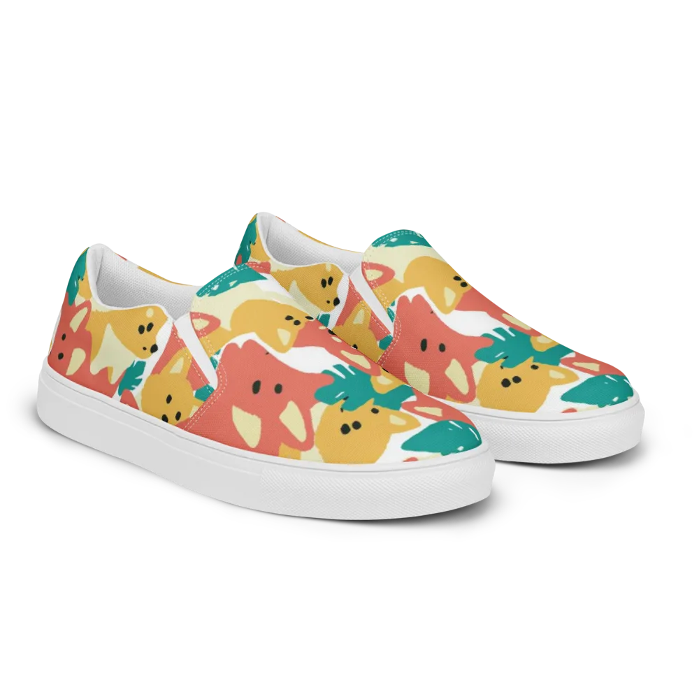 Purrfect Palette on Men's Slip-On Canvas Shoes — Right Front