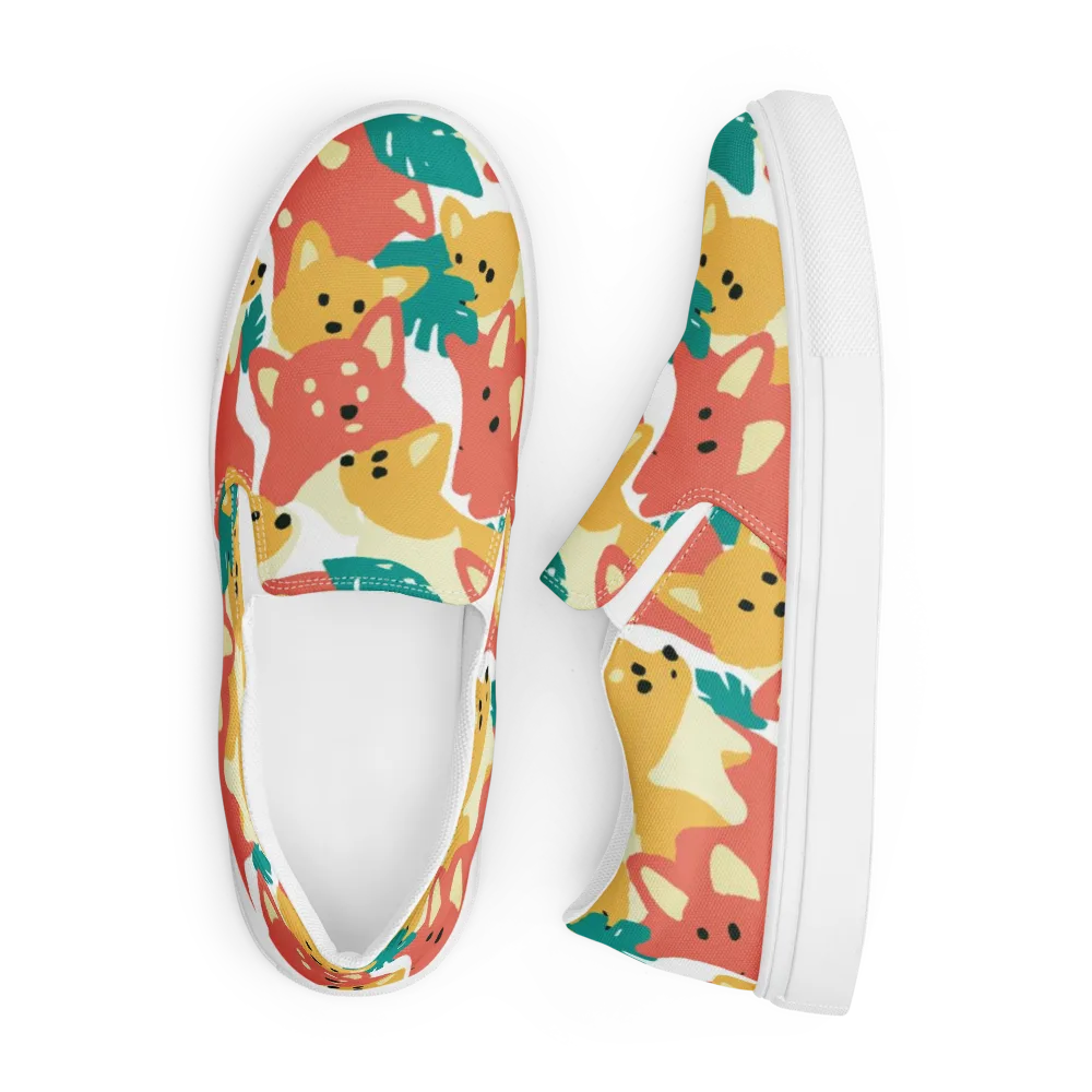 Purrfect Palette on Men's Slip-On Canvas Shoes — Front