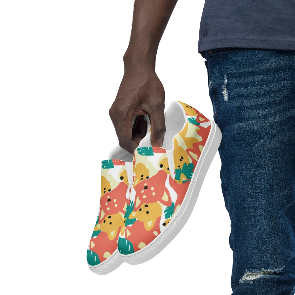 Purrfect Palette on Men's Slip-On Canvas Shoes — Left Front