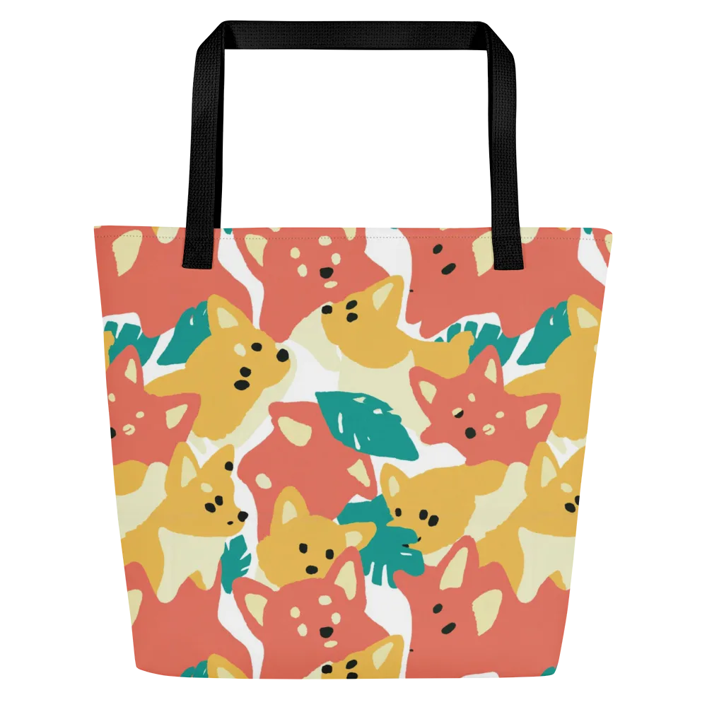 Purrfect Palette on Large Tote Bag W/ Pocket — Front