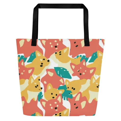 Purrfect Palette on a Large Tote Bag W/ Pocket