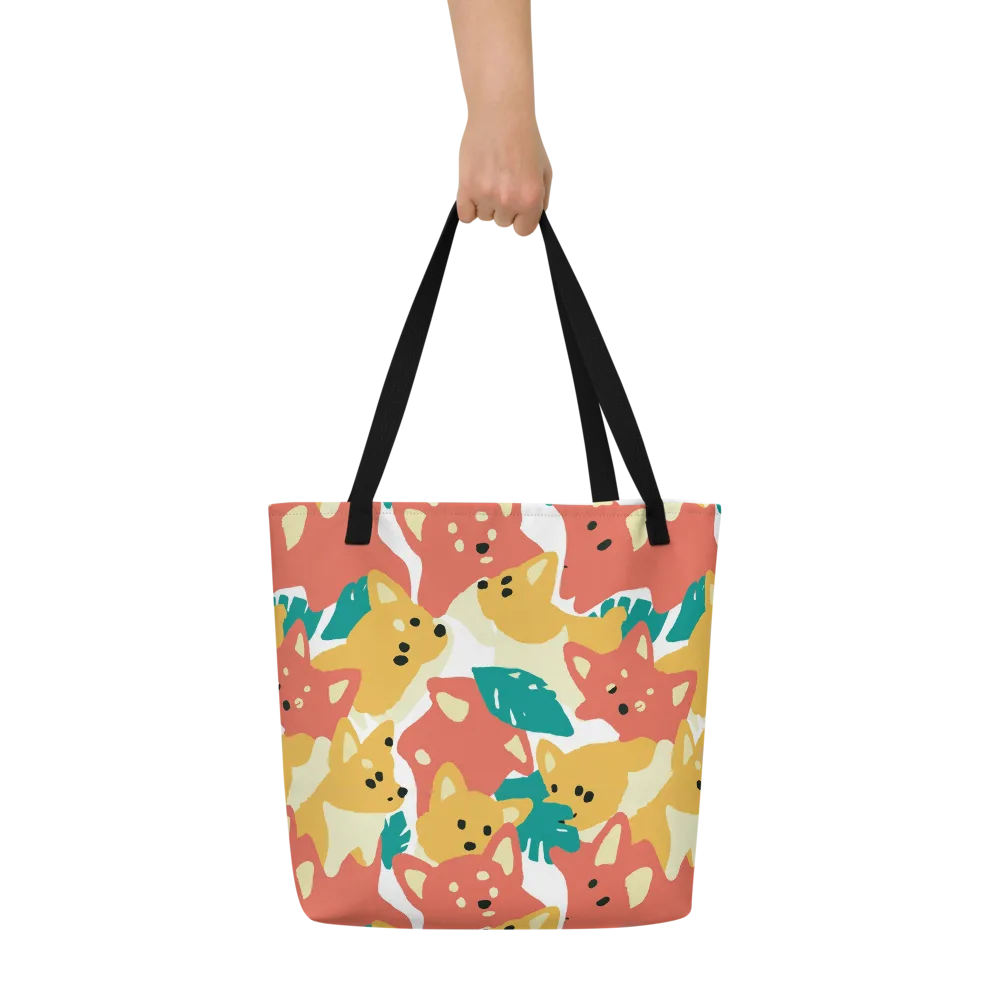 Purrfect Palette on Large Tote Bag W/ Pocket — Front