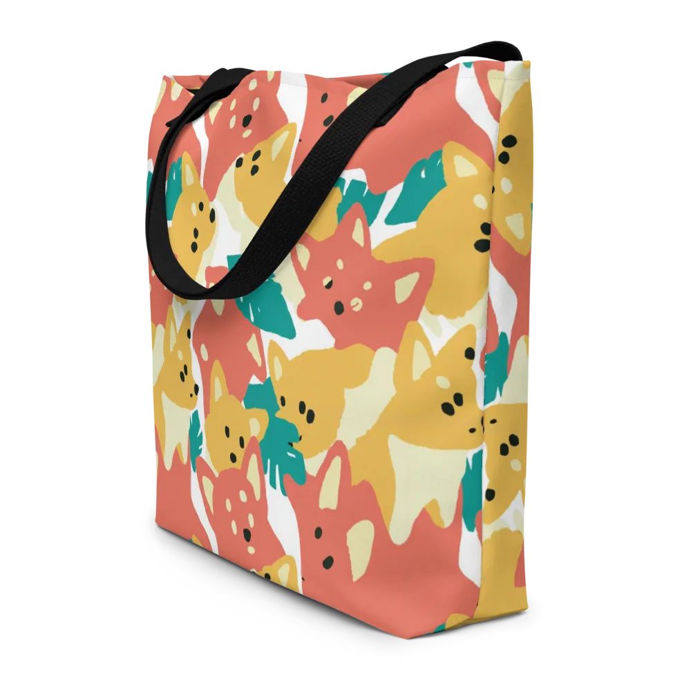 Purrfect Palette on Large Tote Bag W/ Pocket — Front