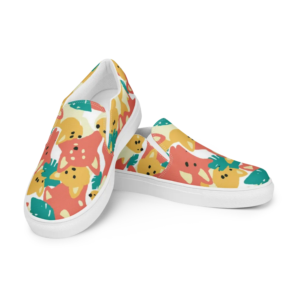 Purrfect Palette on Women's Slip-On Canvas Shoes — Left Front