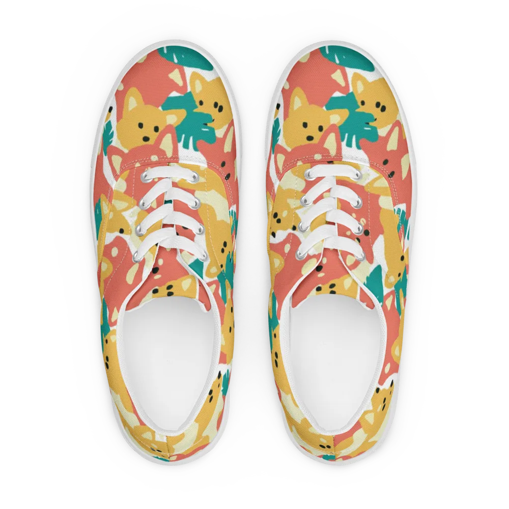 Purrfect Palette on Men's Lace-Up Canvas Shoes — Front