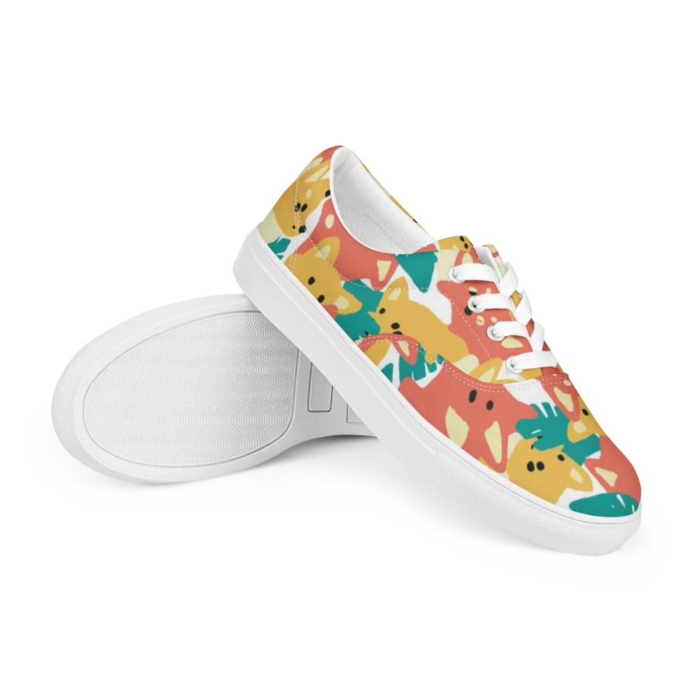 Purrfect Palette on Men's Lace-Up Canvas Shoes — Right Front