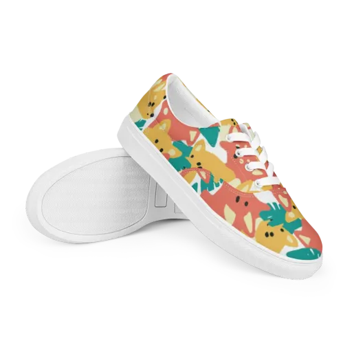 Purrfect Palette on a Men's Lace-Up Canvas Shoes