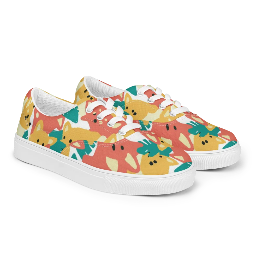Purrfect Palette on Men's Lace-Up Canvas Shoes — Right Front