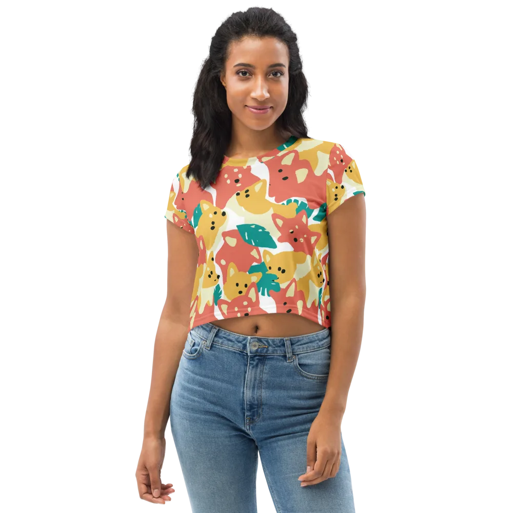 Purrfect Palette on Crop Tee — Front