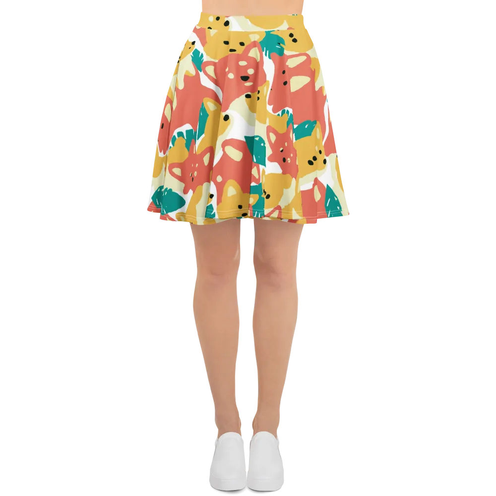Purrfect Palette on Skater Skirt — Front