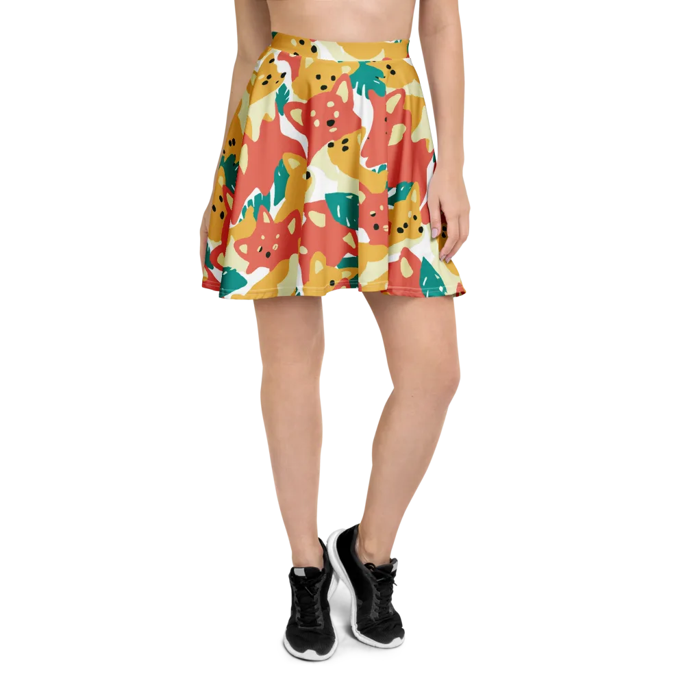 Purrfect Palette on Skater Skirt — Front