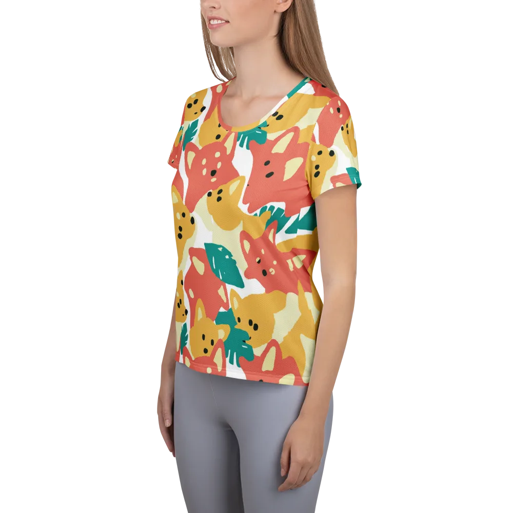 Purrfect Palette on Women's Athletic T-Shirt — Left