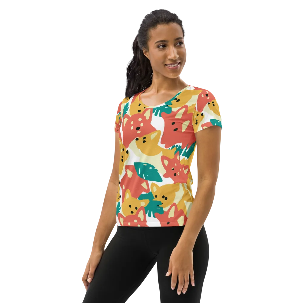 Purrfect Palette on Women's Athletic T-Shirt — Left
