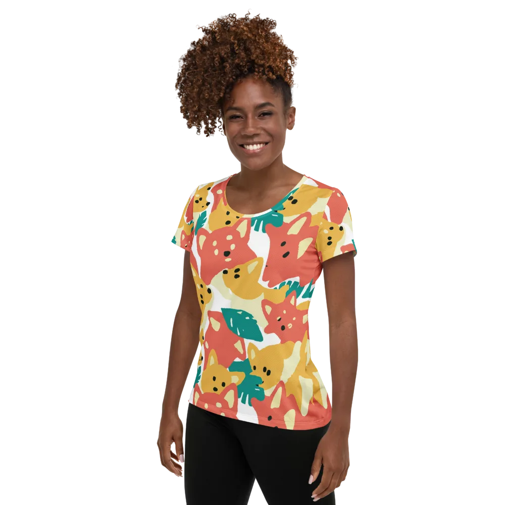 Purrfect Palette on Women's Athletic T-Shirt — Left