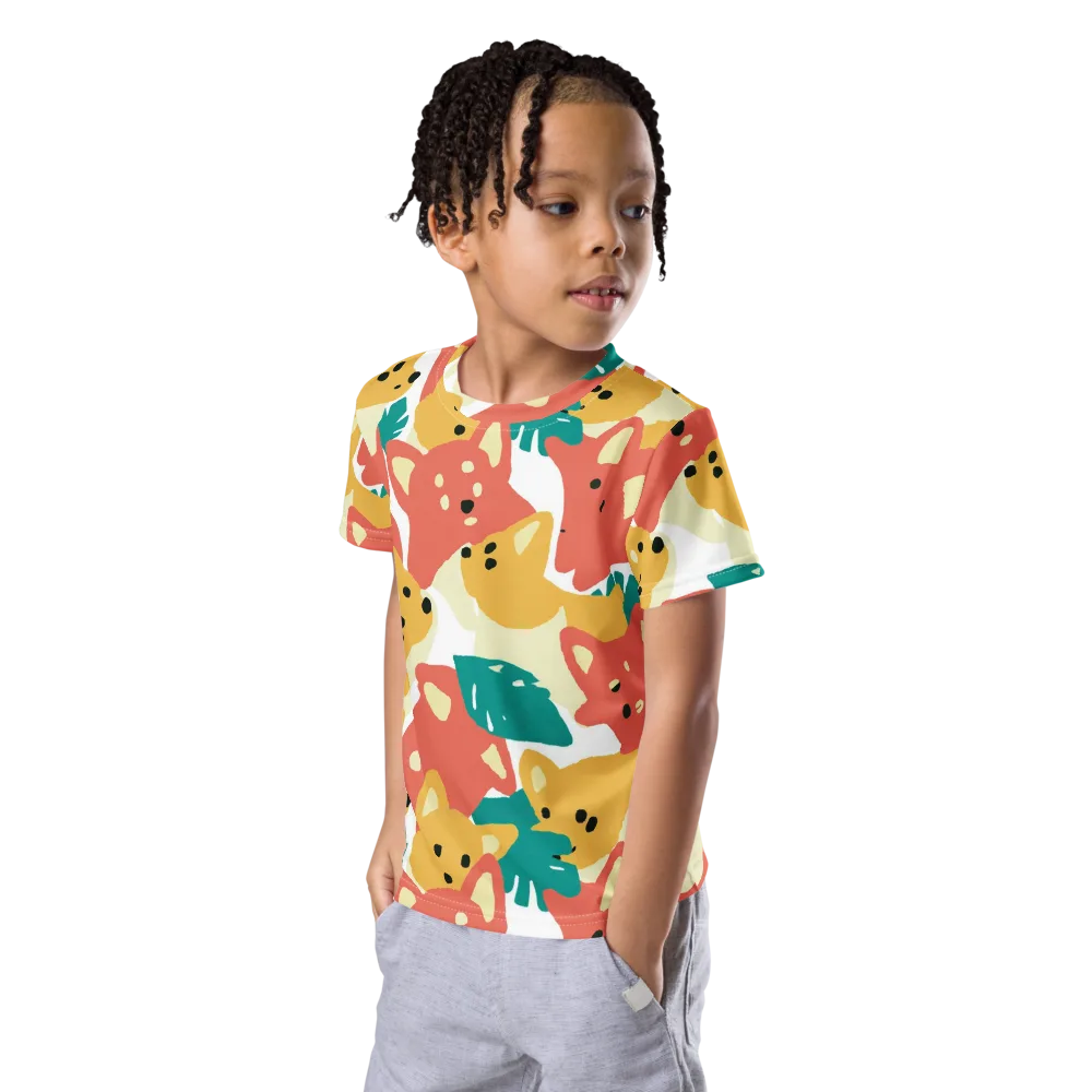 Purrfect Palette on Kids Crew Neck T-Shirt — Left Front