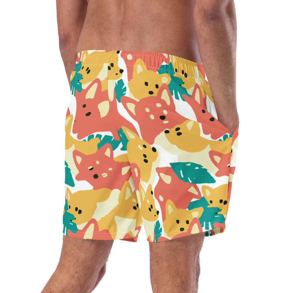 Purrfect Palette on Swim Trunks — Right Back