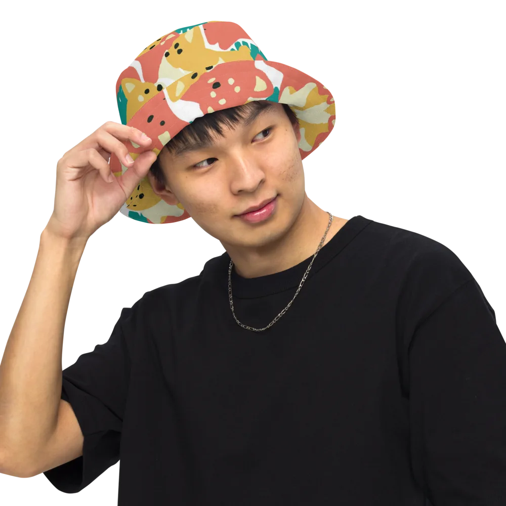 Purrfect Palette on Reversible Bucket Hat — Front Inside