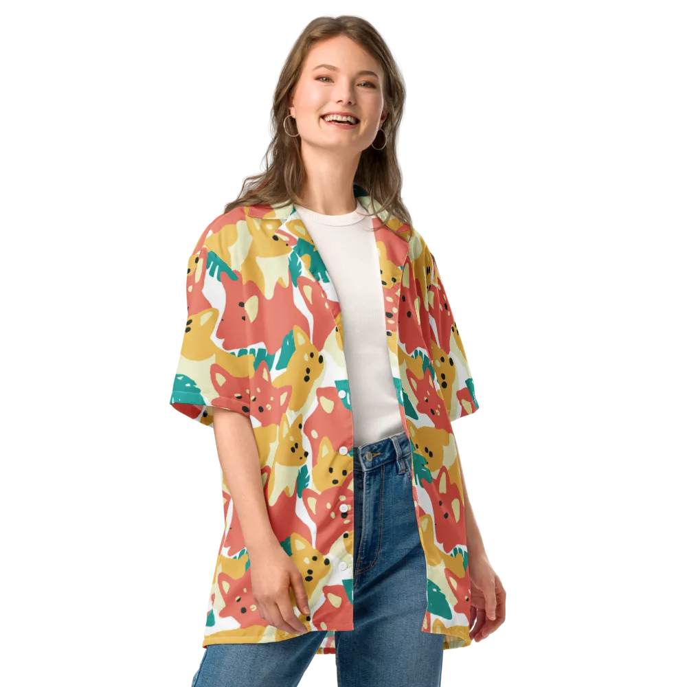 Purrfect Palette on Button Shirt — Front