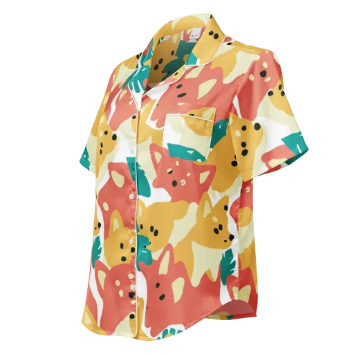 Purrfect Palette on a Women's Short Sleeve Pajama Top