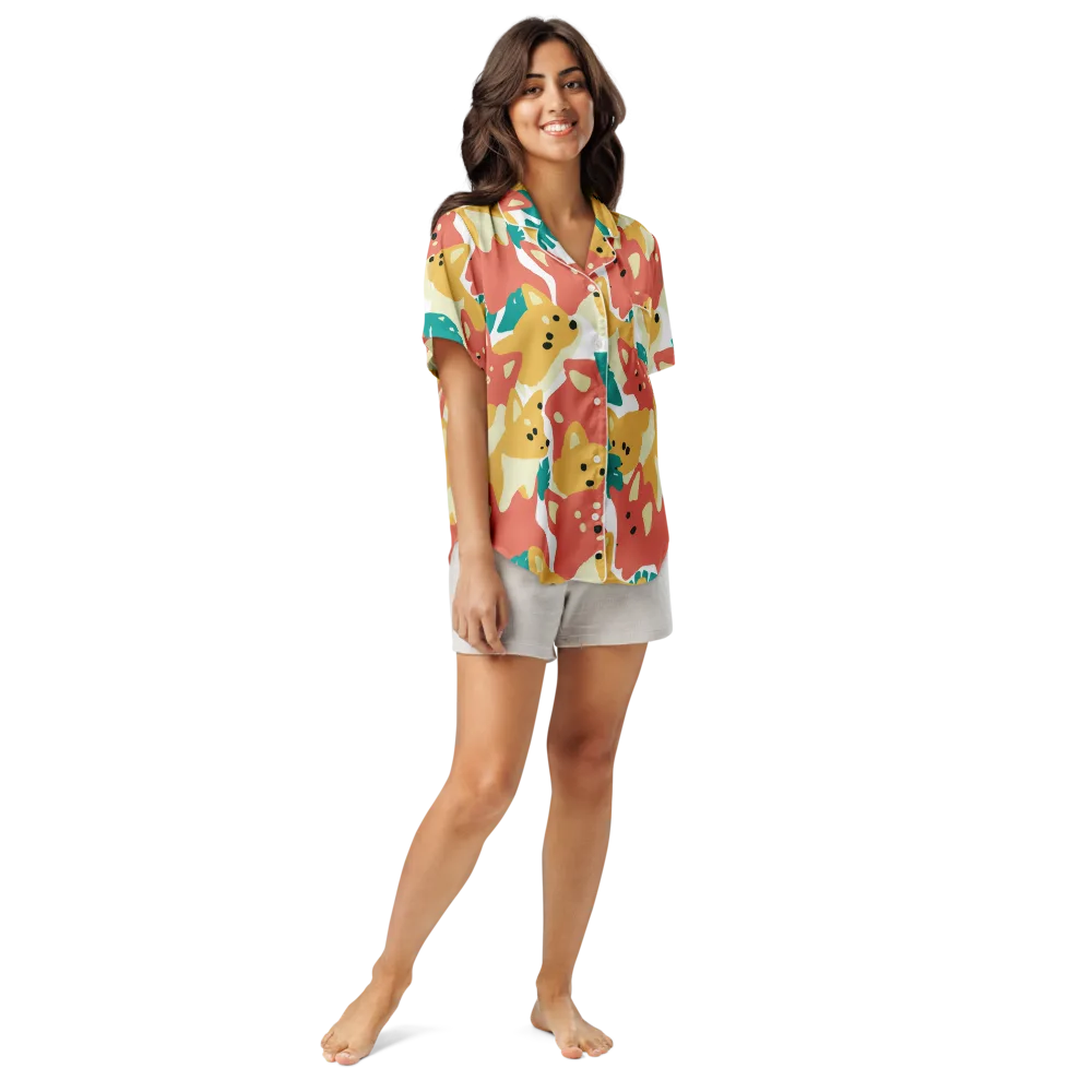 Purrfect Palette on Women's Short Sleeve Pajama Top — Front