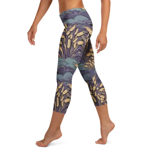 Lavender Harvest on a Capri Leggings