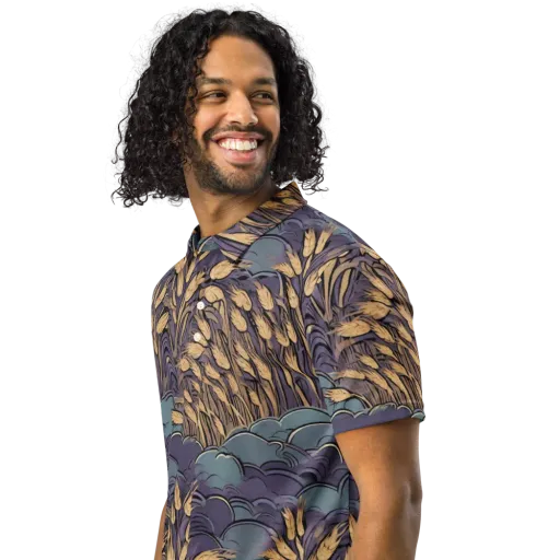 Lavender Harvest on a Men's Slim Fit Polo Shirt