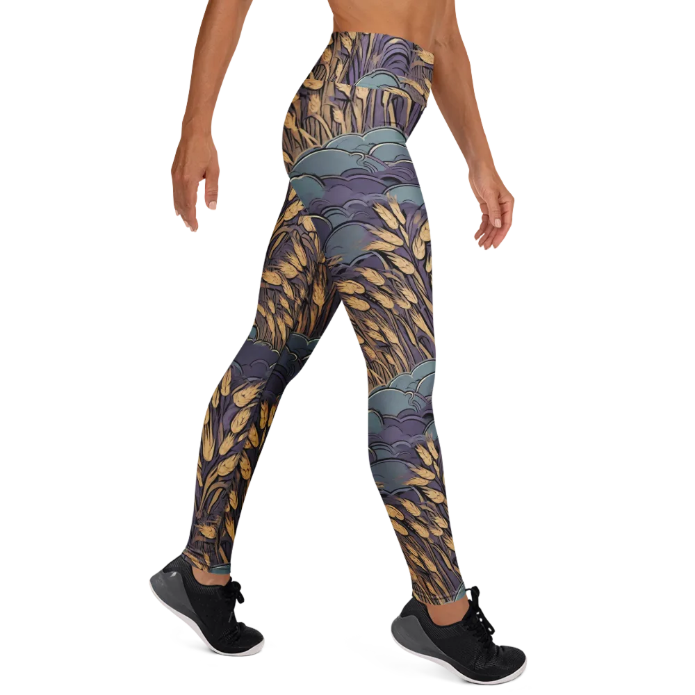 Lavender Harvest on Yoga Leggings — Right