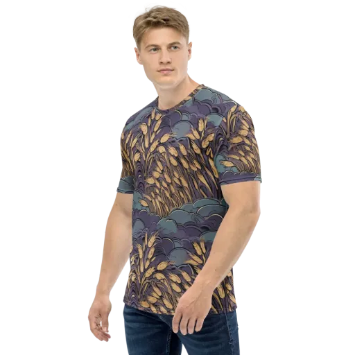 Lavender Harvest on a Men's Crew Neck T-Shirt