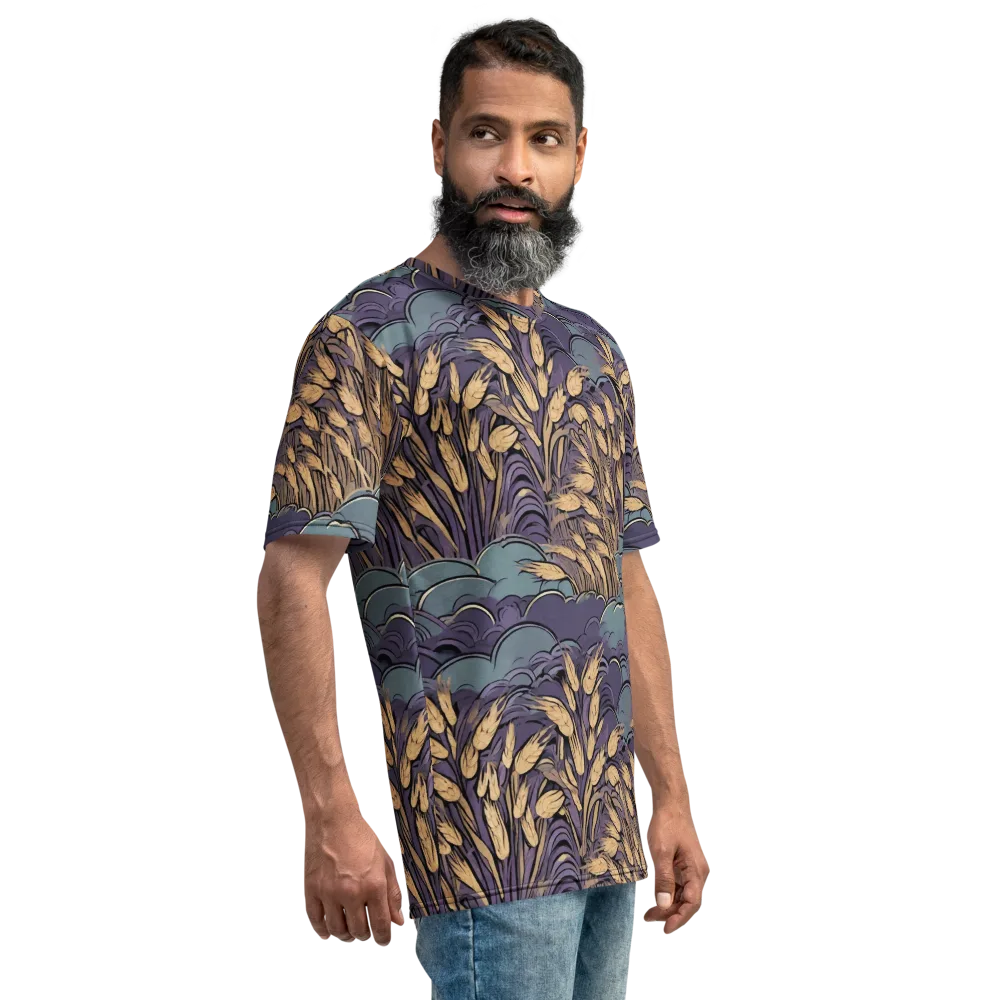 Lavender Harvest on Men's Crew Neck T-Shirt — Right