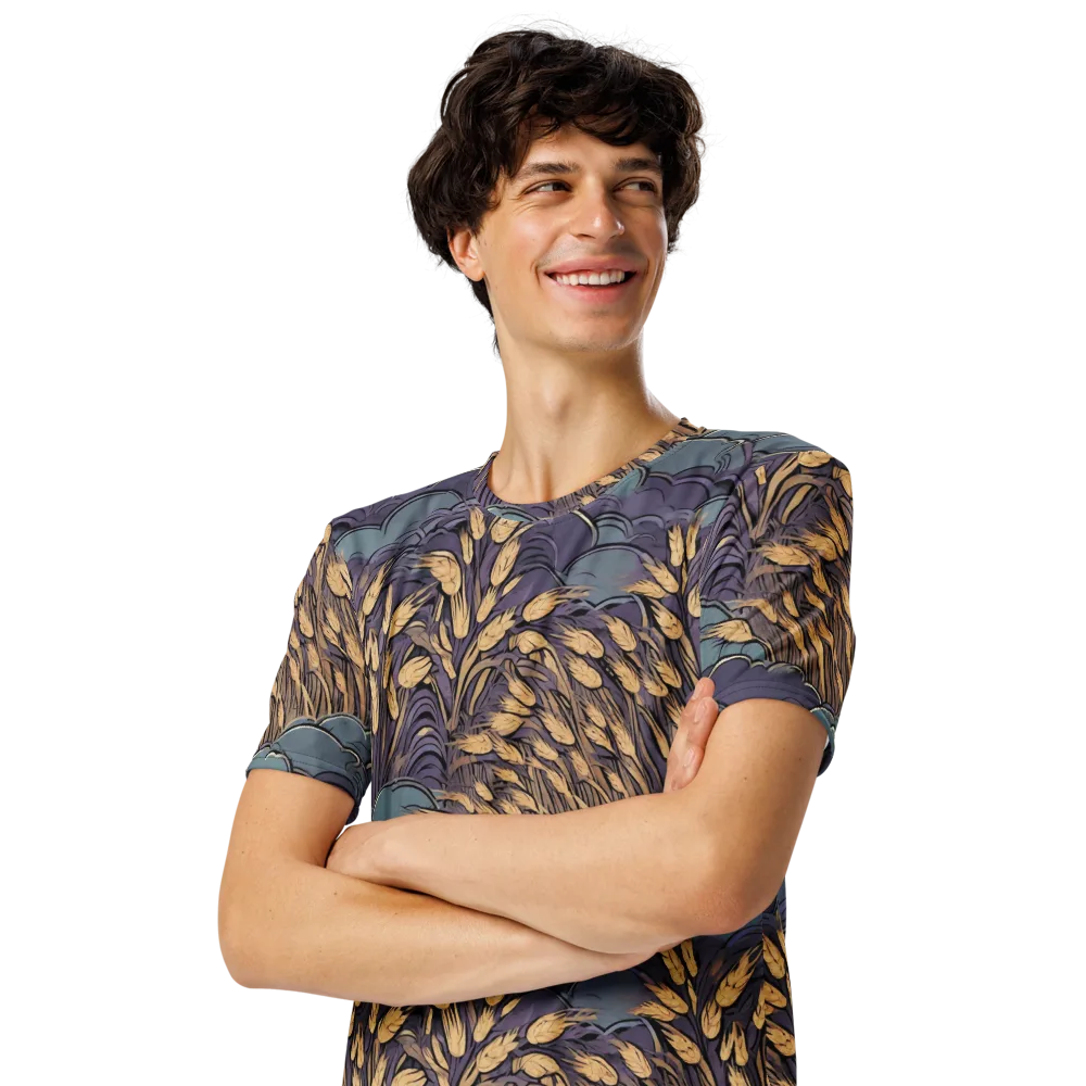 Lavender Harvest on Men's Crew Neck T-Shirt — Left Front