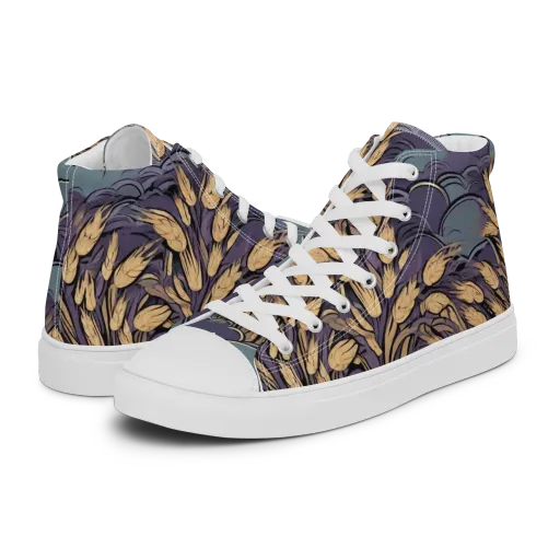 Lavender Harvest on a Men's High Top Canvas Shoes