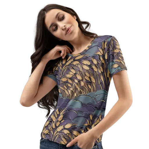Lavender Harvest on a Women's Crew Neck T-Shirt