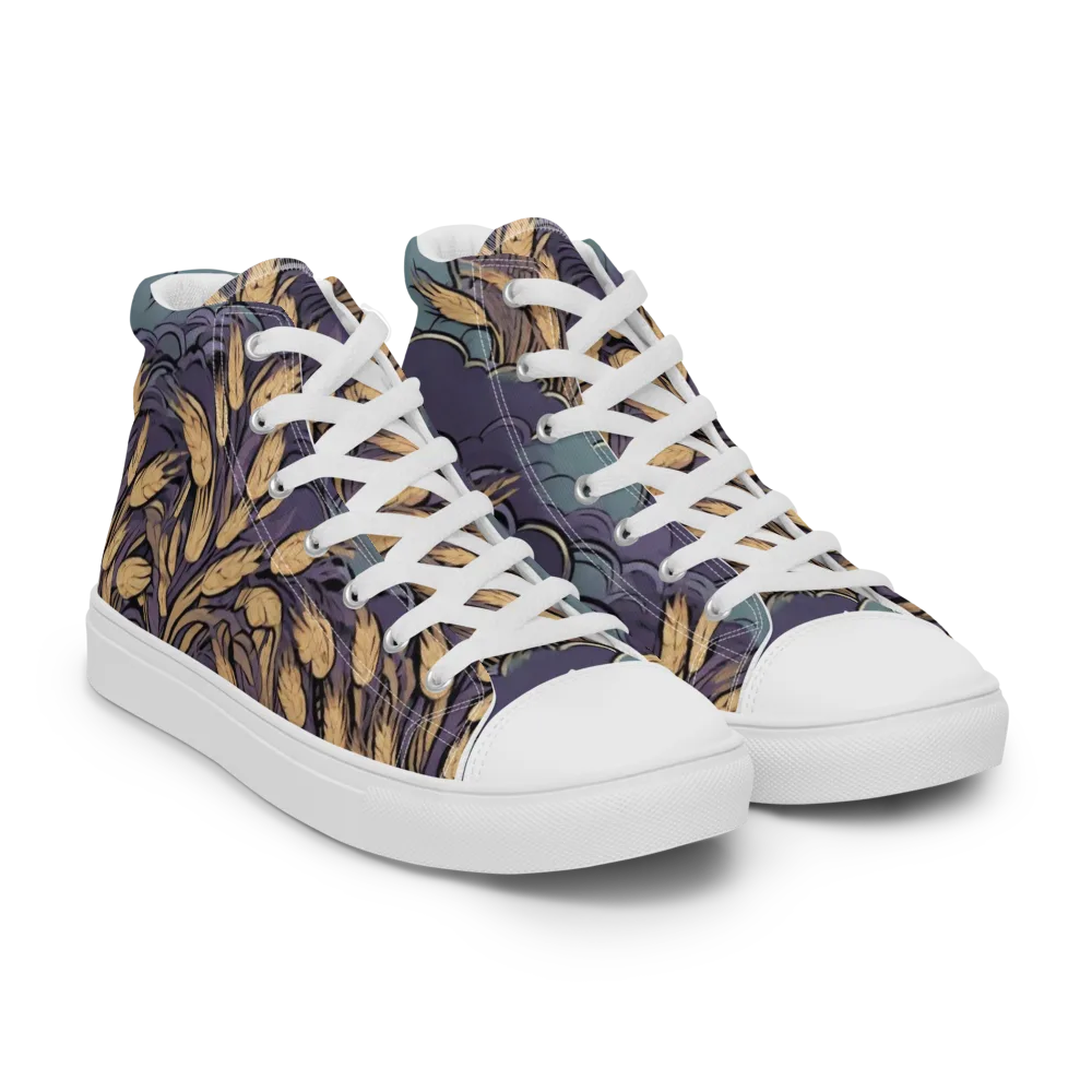 Lavender Harvest on Women's High Top Canvas Shoes — Right Front