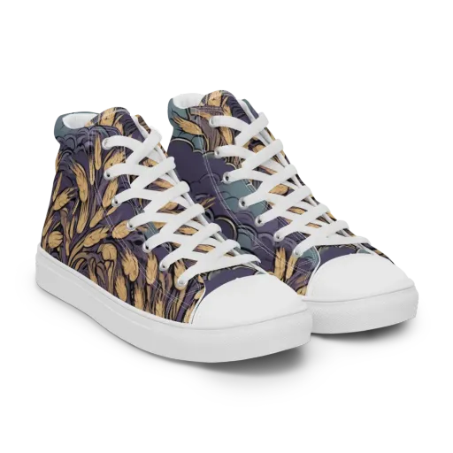 Lavender Harvest on a Women's High Top Canvas Shoes