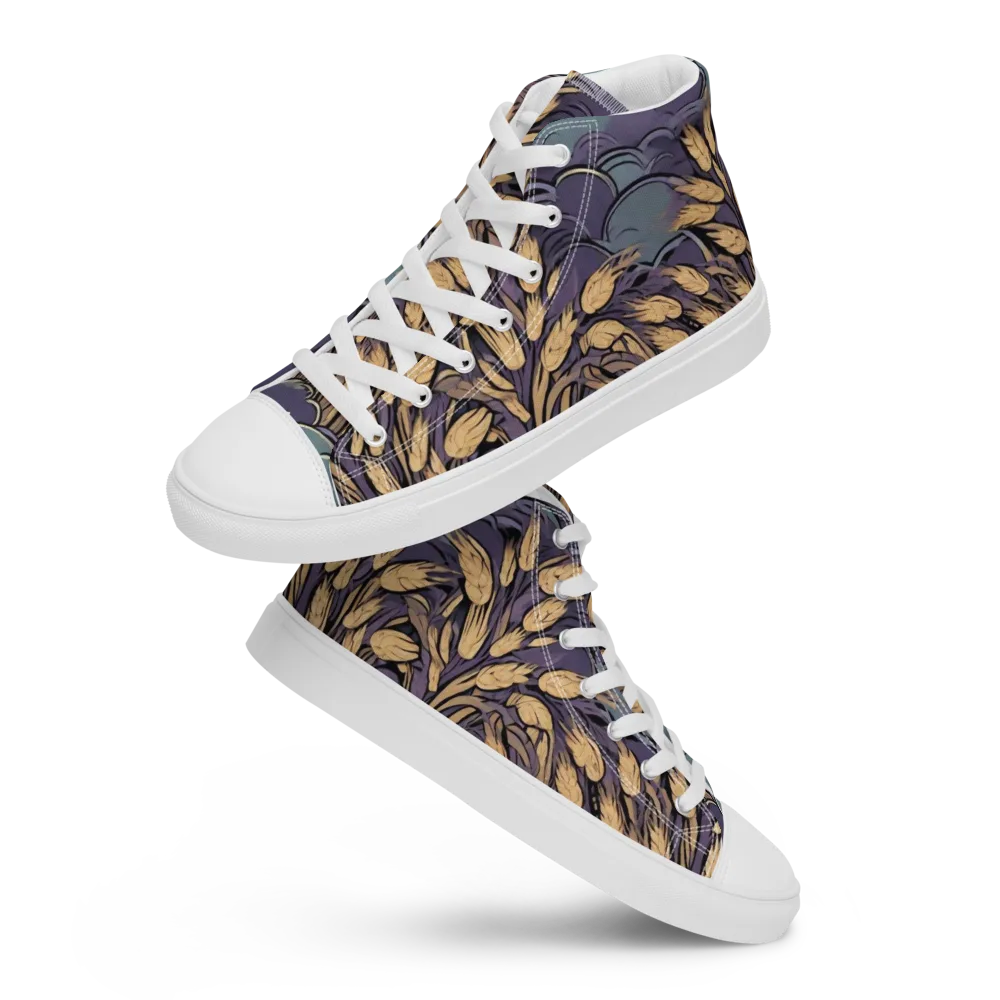 Lavender Harvest on Women's High Top Canvas Shoes — Front