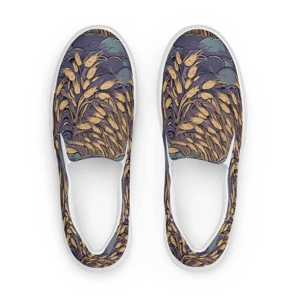 Lavender Harvest on Men's Slip-On Canvas Shoes — Front