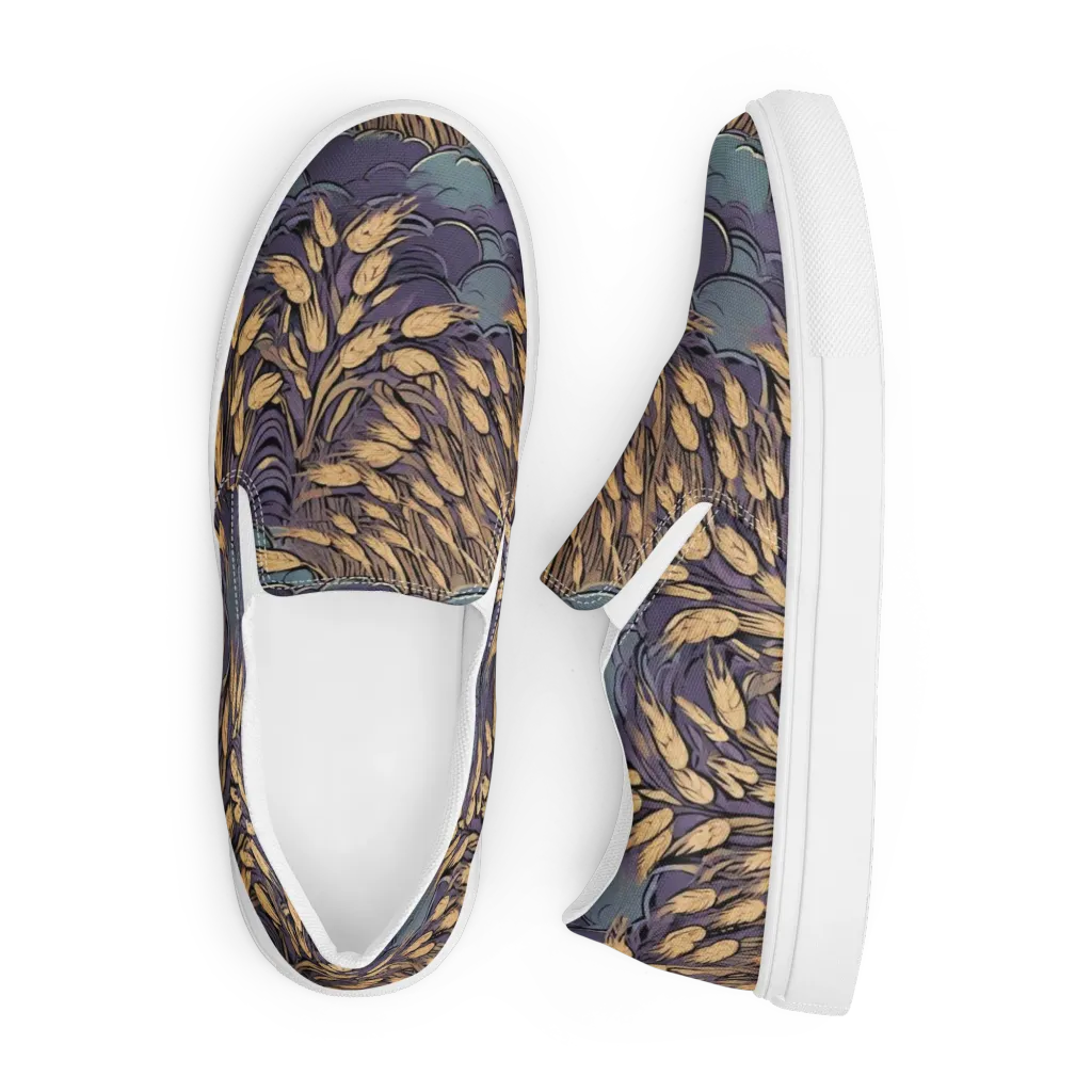 Lavender Harvest on Men's Slip-On Canvas Shoes — Front