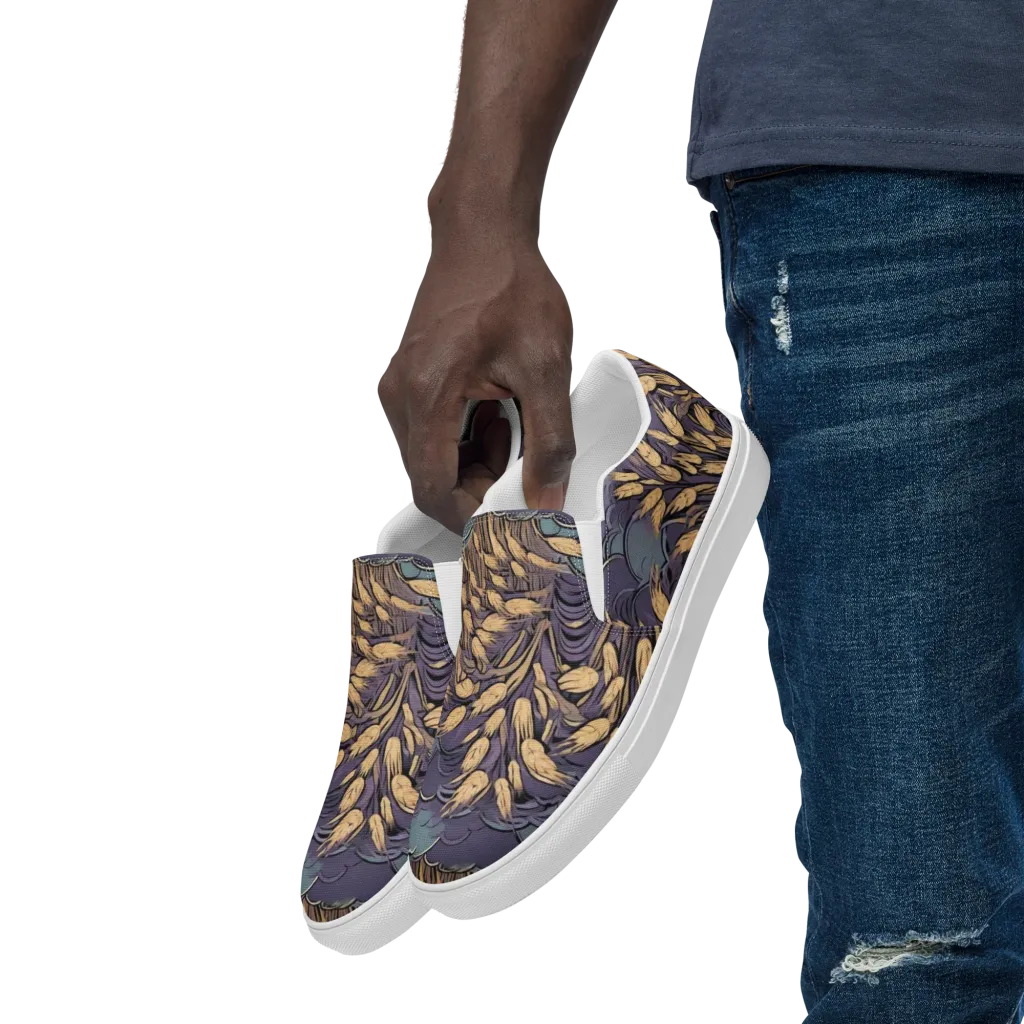 Lavender Harvest on Men's Slip-On Canvas Shoes — Left Front