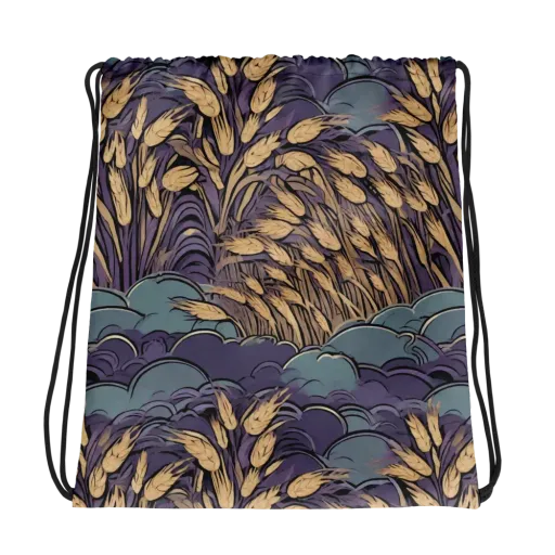Lavender Harvest on a Drawstring Bag