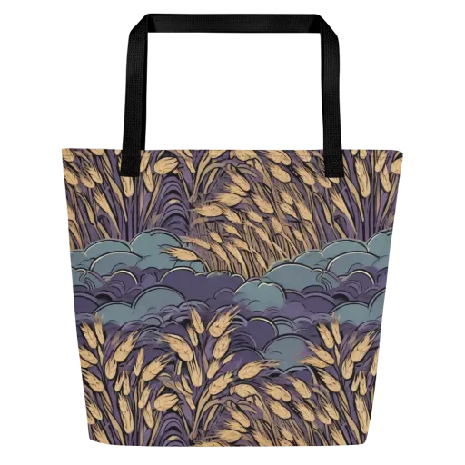 Lavender Harvest on a Large Tote Bag W/ Pocket