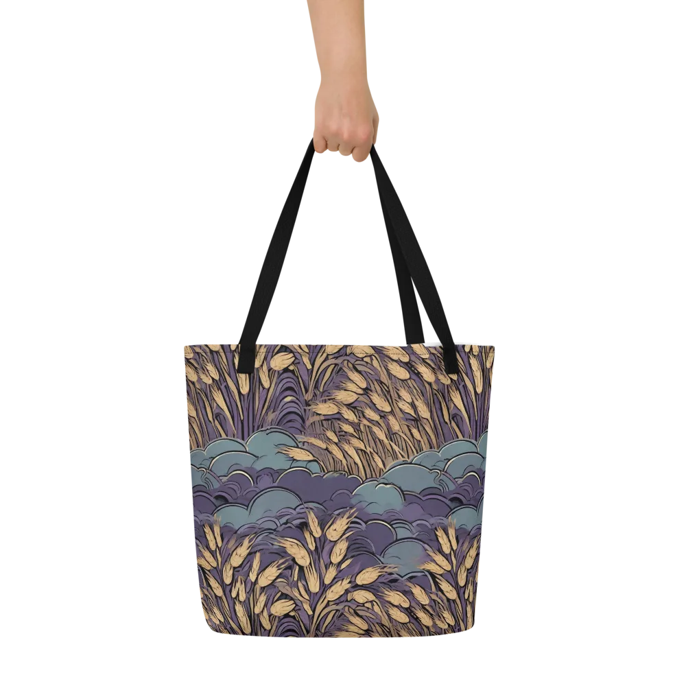 Lavender Harvest on Large Tote Bag W/ Pocket — Front