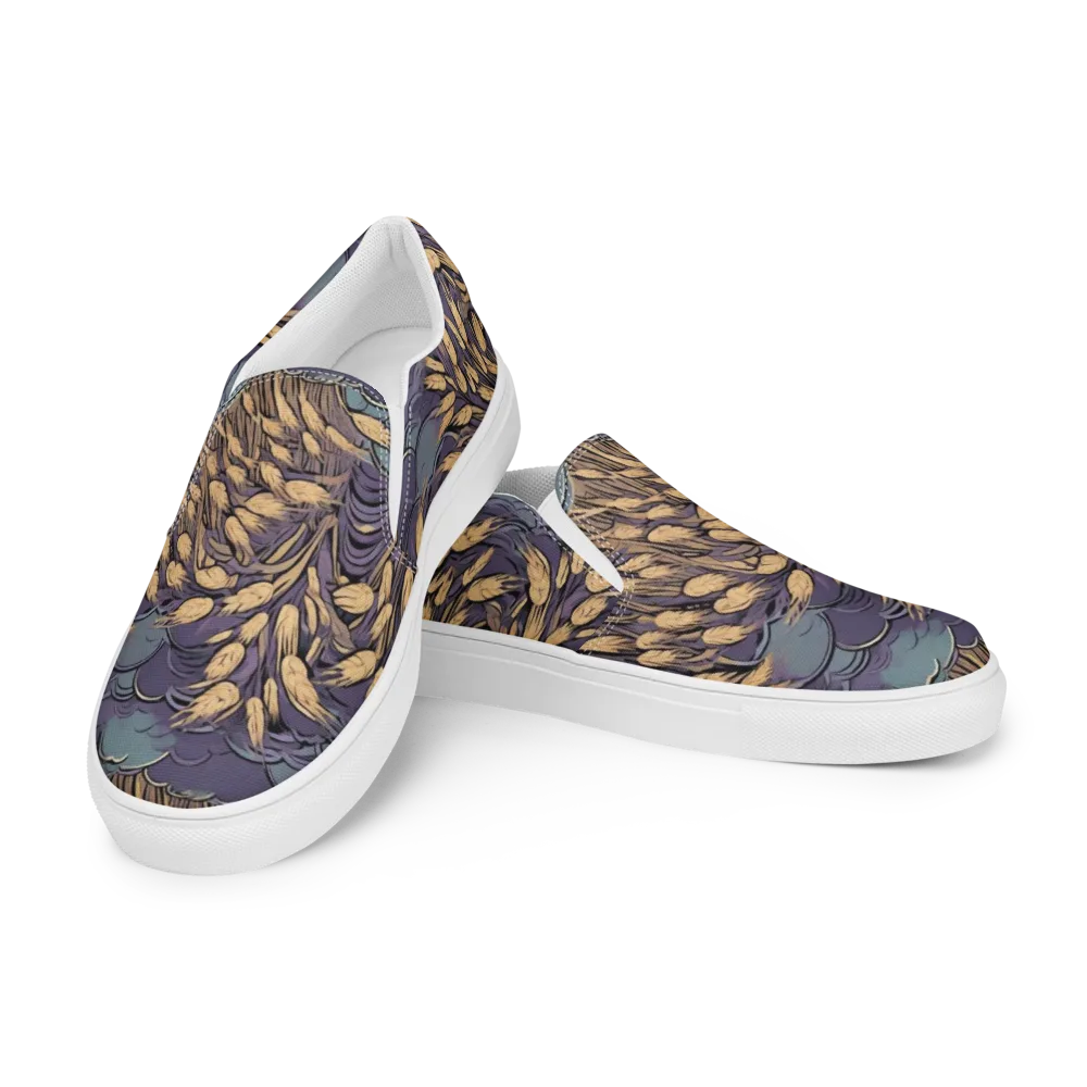 Lavender Harvest on Women's Slip-On Canvas Shoes — Left Front