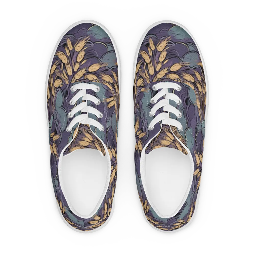 Lavender Harvest on Men's Lace-Up Canvas Shoes — Front