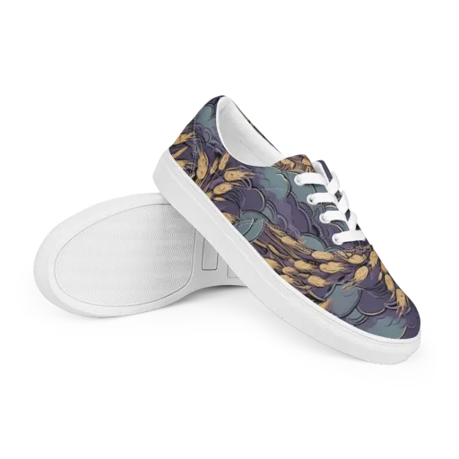 Lavender Harvest on a Men's Lace-Up Canvas Shoes