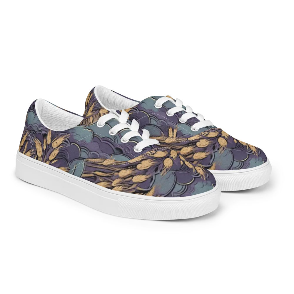 Lavender Harvest on Men's Lace-Up Canvas Shoes — Right Front