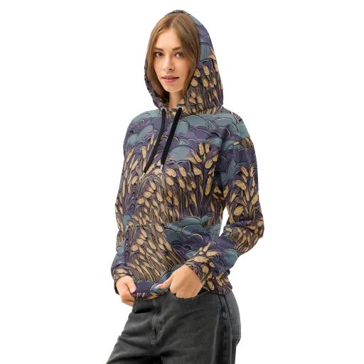 Lavender Harvest on a Cotton Hoodie