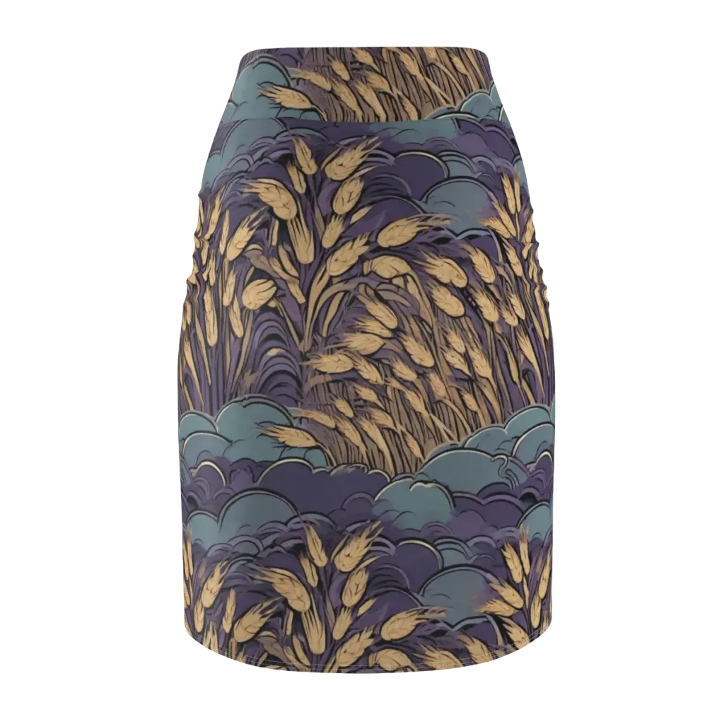Lavender Harvest on Pencil Skirt — Back