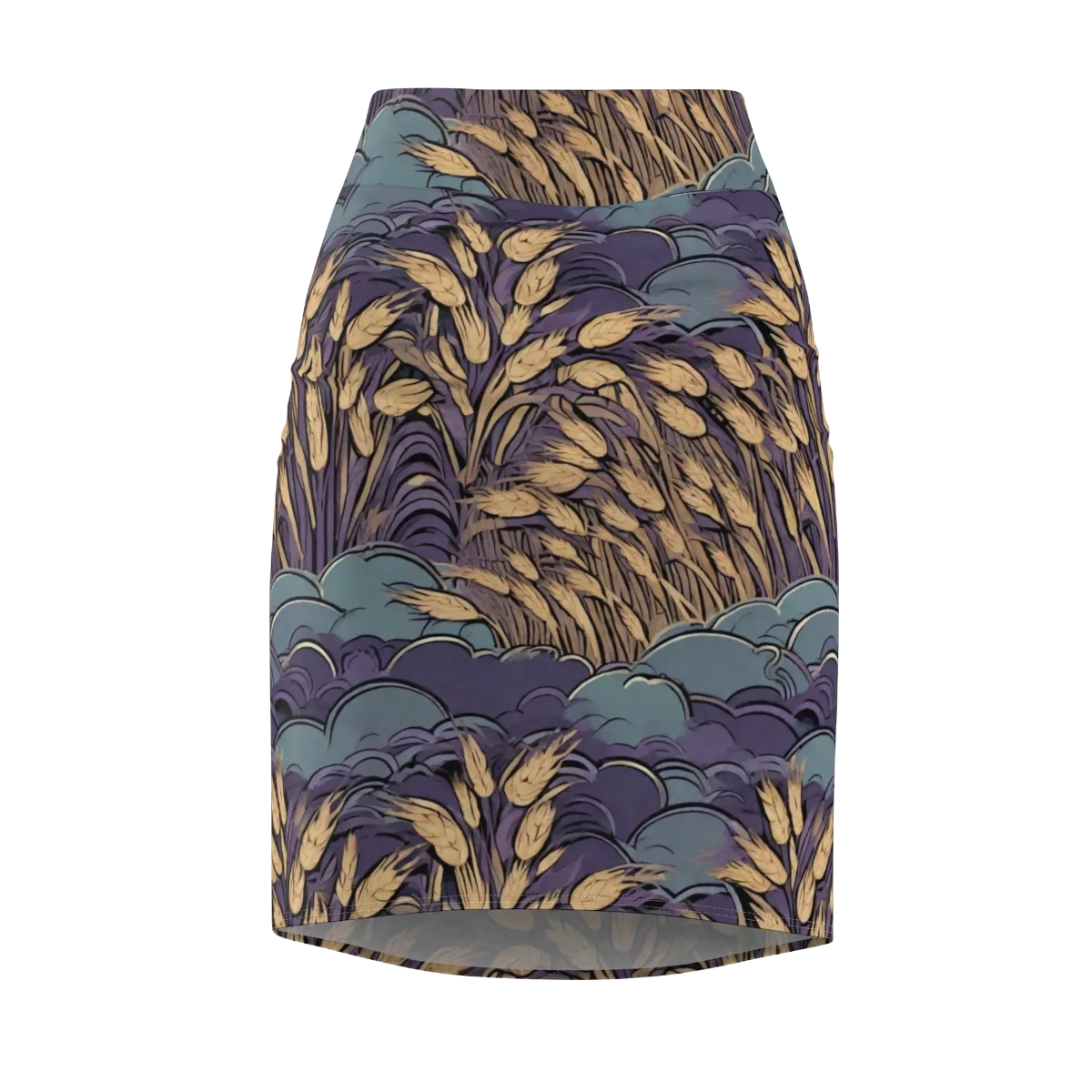 Lavender Harvest on Pencil Skirt — Front