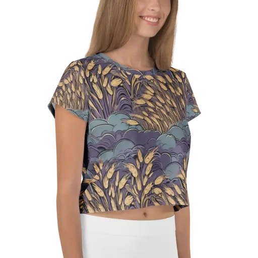 Lavender Harvest on a Crop Tee