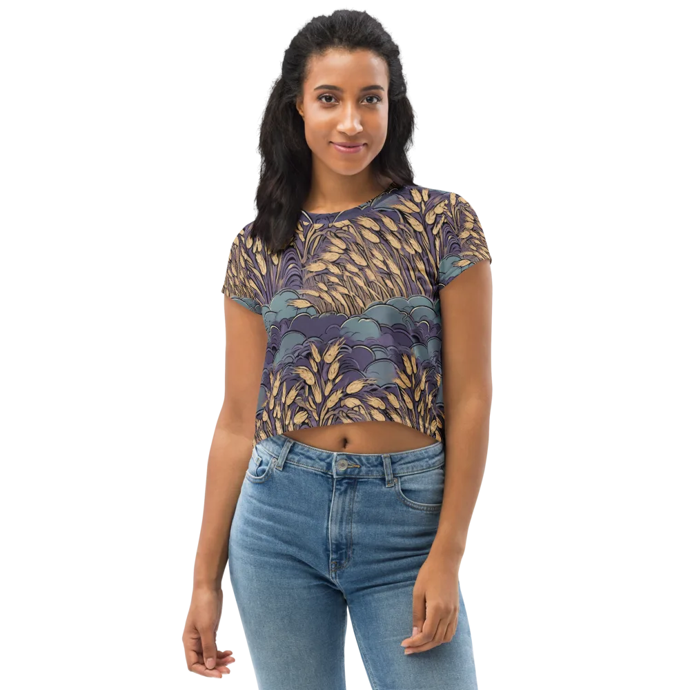 Lavender Harvest on Crop Tee — Front